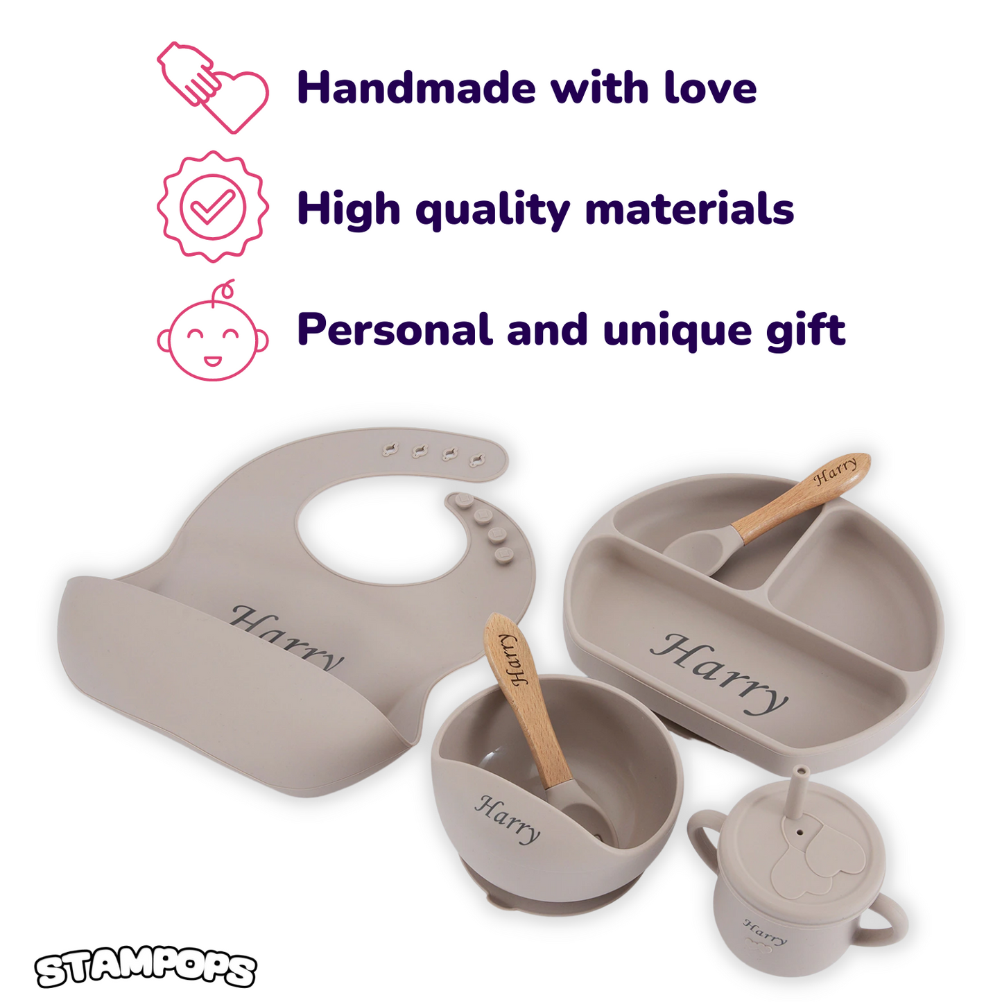 Stampops Personalized First Feeding Set