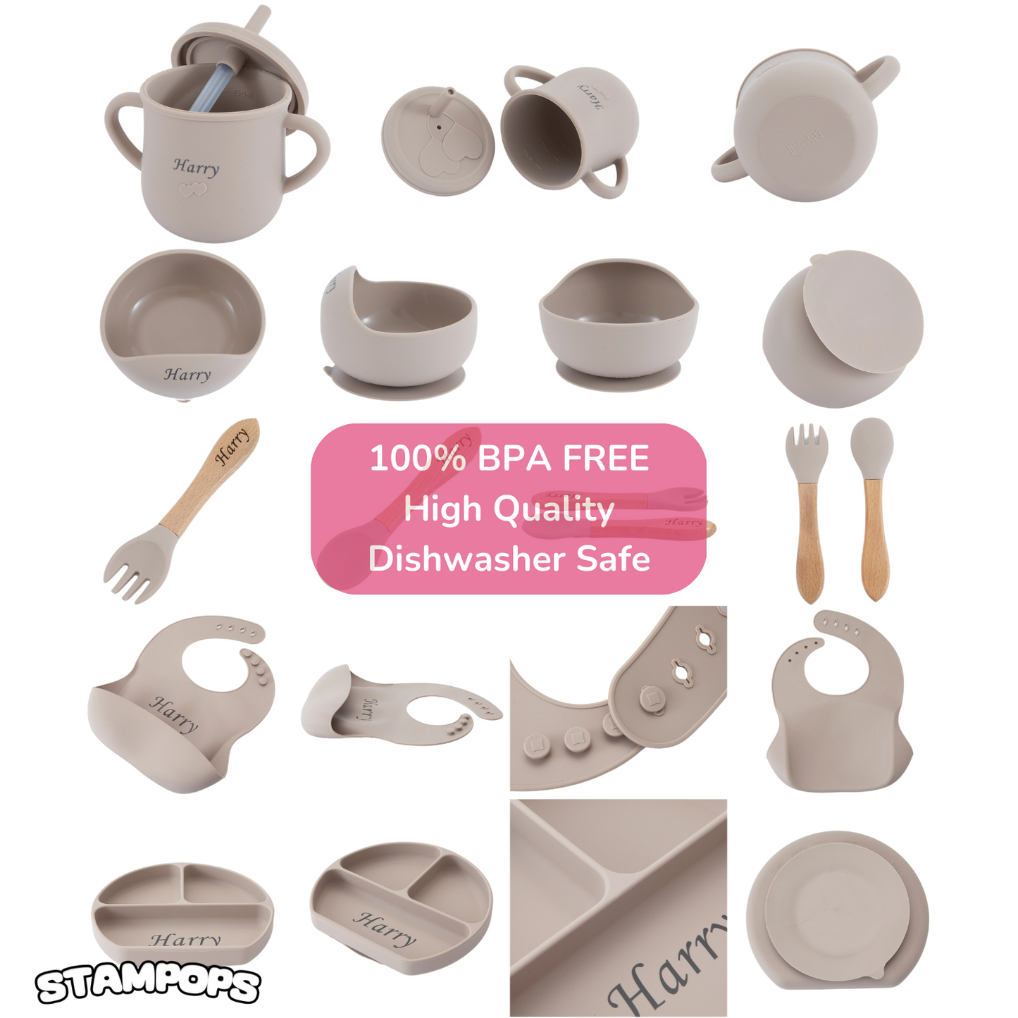 Stampops Personalized First Feeding Set