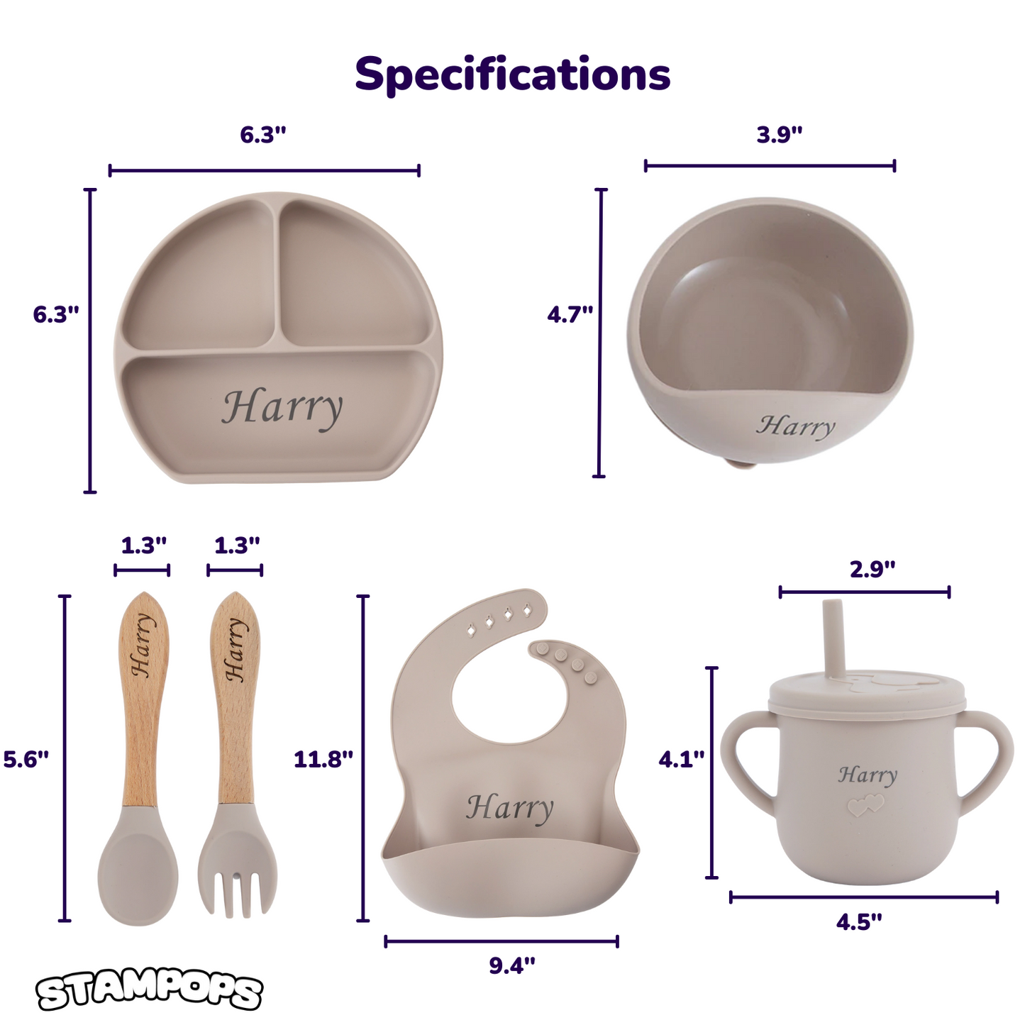 Stampops Personalized First Feeding Set