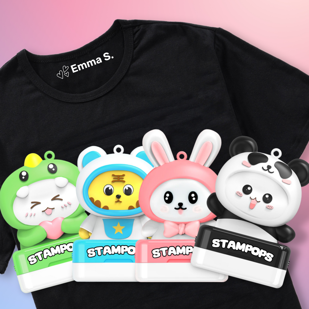 Stampops - Animals Custom Name Stamps (White Ink)